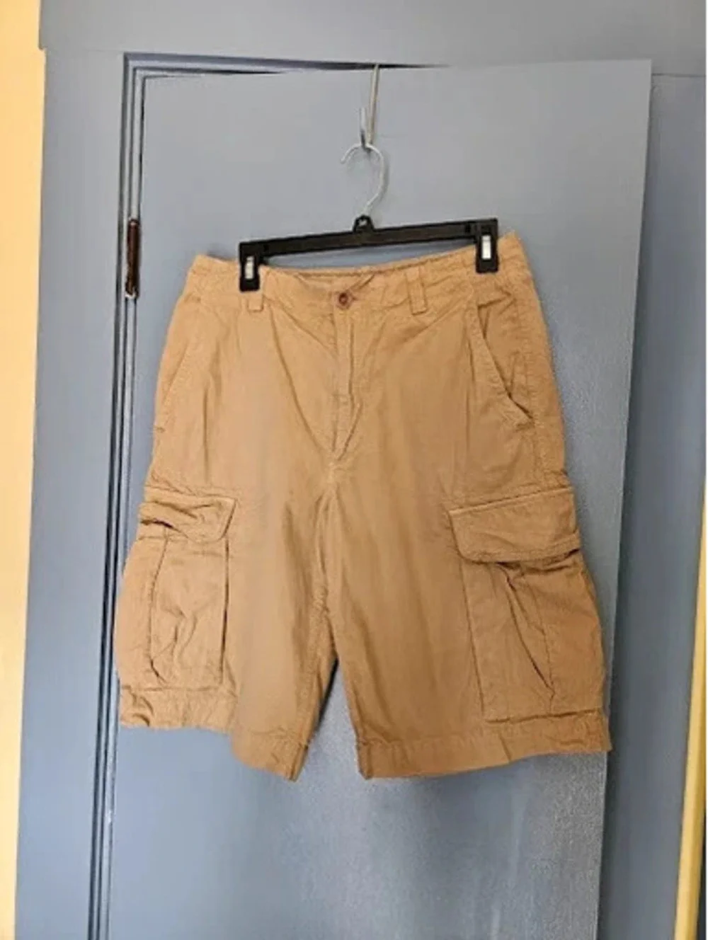 Vtg Banana Republic Cargo Shorts Khaki 2000s Y2K Gorpcore Relaxed Fit Cotton30